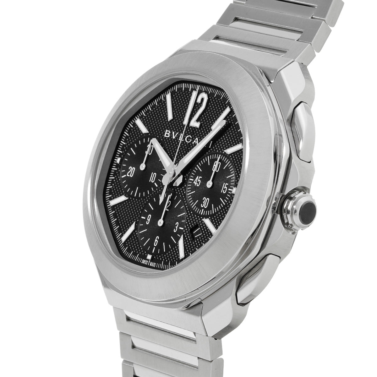 OC42SCH Octo Roman Chronograph Black BVLGARI Men's [Pre-Owned].