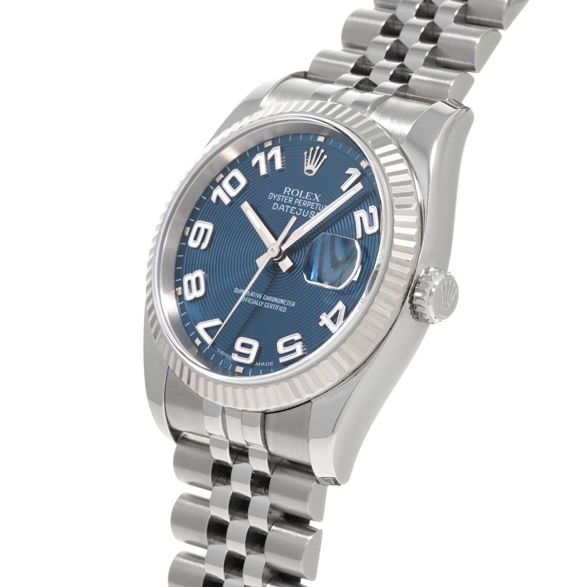 DATE JUST 116234 D (manufactured circa 2005) Blue Concentric ROLEX Men's [Pre-Owned].