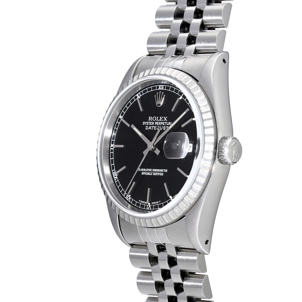 DATE JUST 16220 X (manufactured circa 1993) Black ROLEX Men's [Pre-Owned].