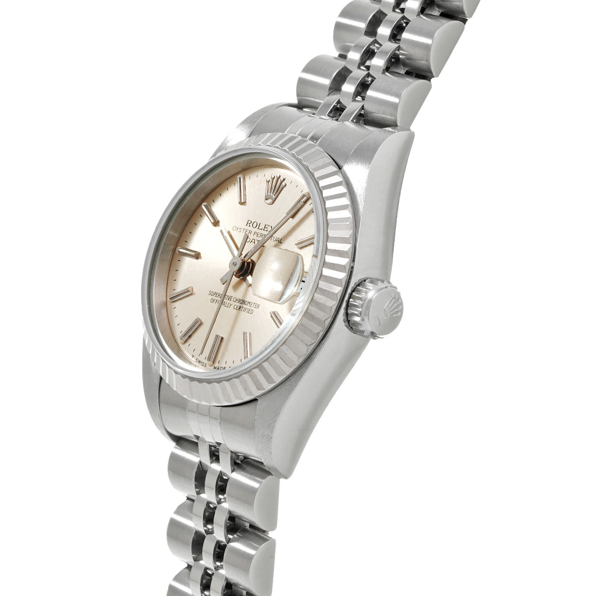 DATE JUST 69174 T (manufactured circa 1996) Silver ROLEX Ladies [Pre-owned].