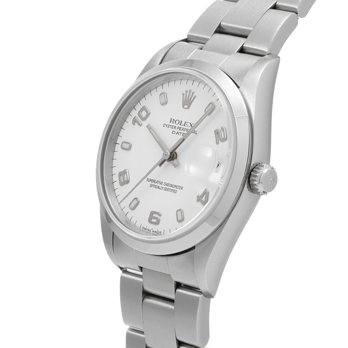 Oyster Perpetual Date 15200 A (manufactured circa 1999) White ROLEX Men's [Pre-Owned].