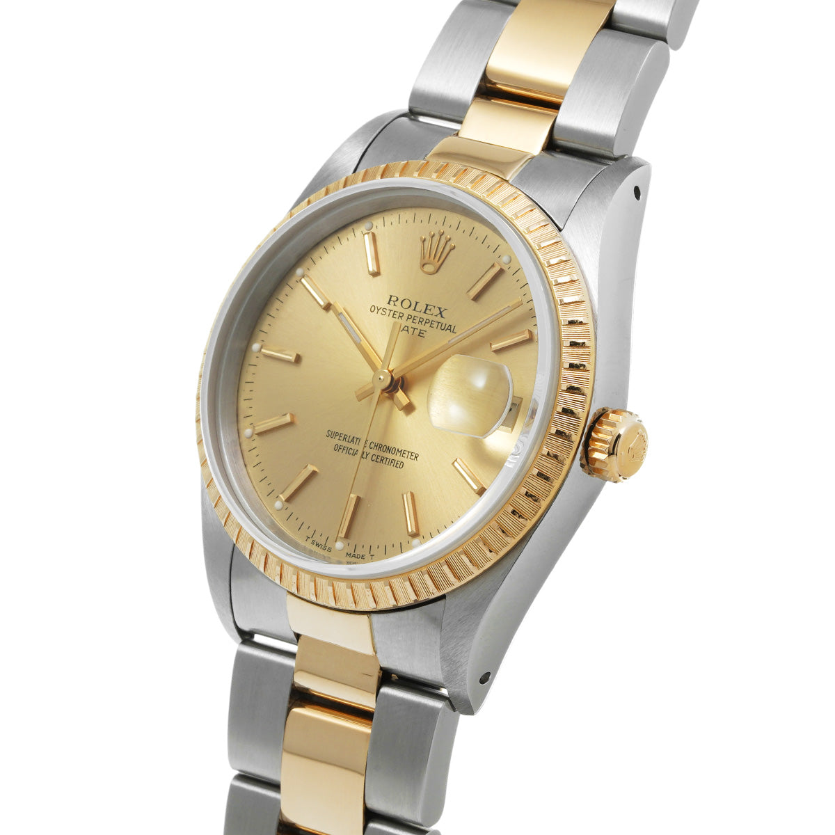 Oyster Perpetual Date 15223 L (manufactured circa 1990) Champagne ROLEX Men's [Pre-Owned].