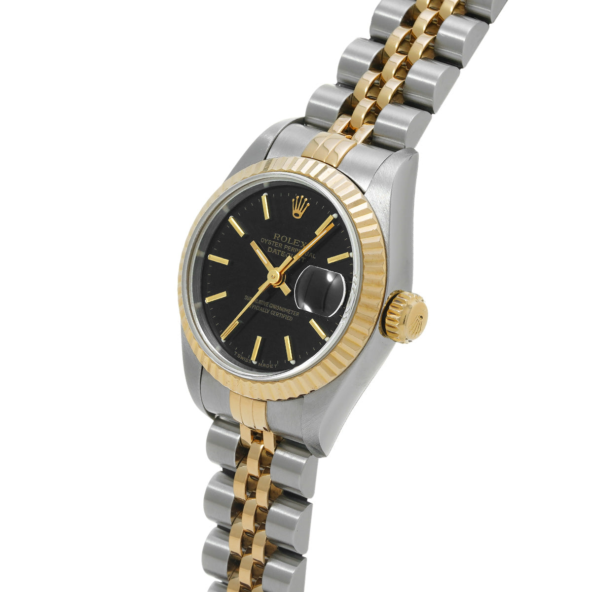 DATE JUST 69173 U No. (manufactured circa 1997) Black ROLEX Ladies [Pre-Owned].