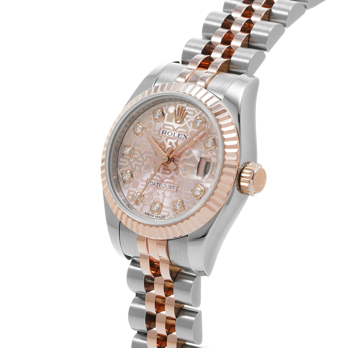 DATE JUST 179171G G (manufactured circa 2010) Pink Computer/Diamond ROLEX Ladies [Pre-Owned].