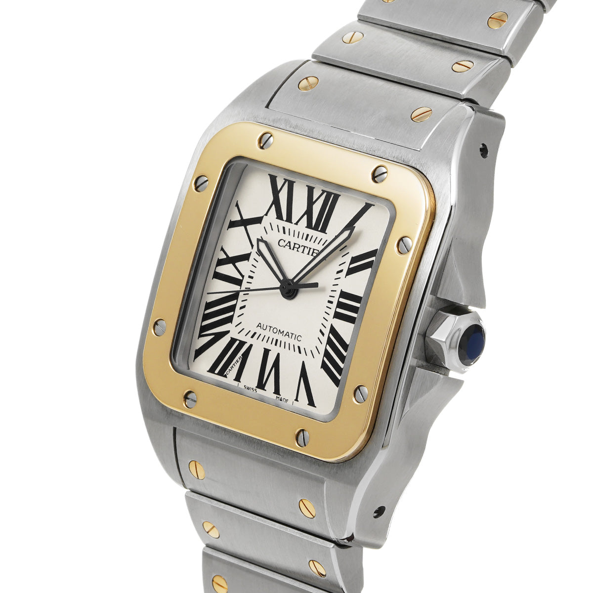 Santos 100 LM W200728G Silver CARTIER Men's [Pre-owned]