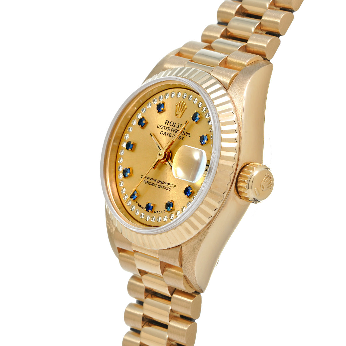 Datejust 69178LS S (manufactured circa 1993) Champagne / Diamond / Sapphire ROLEX Ladies [Pre-Owned].