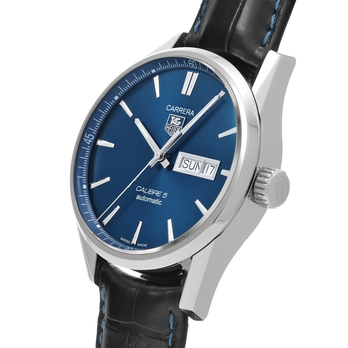 CARRERA Calibre 5 Day Date WAR201E.FC6292 Blue TAG HEUER Men's [Pre-Owned].