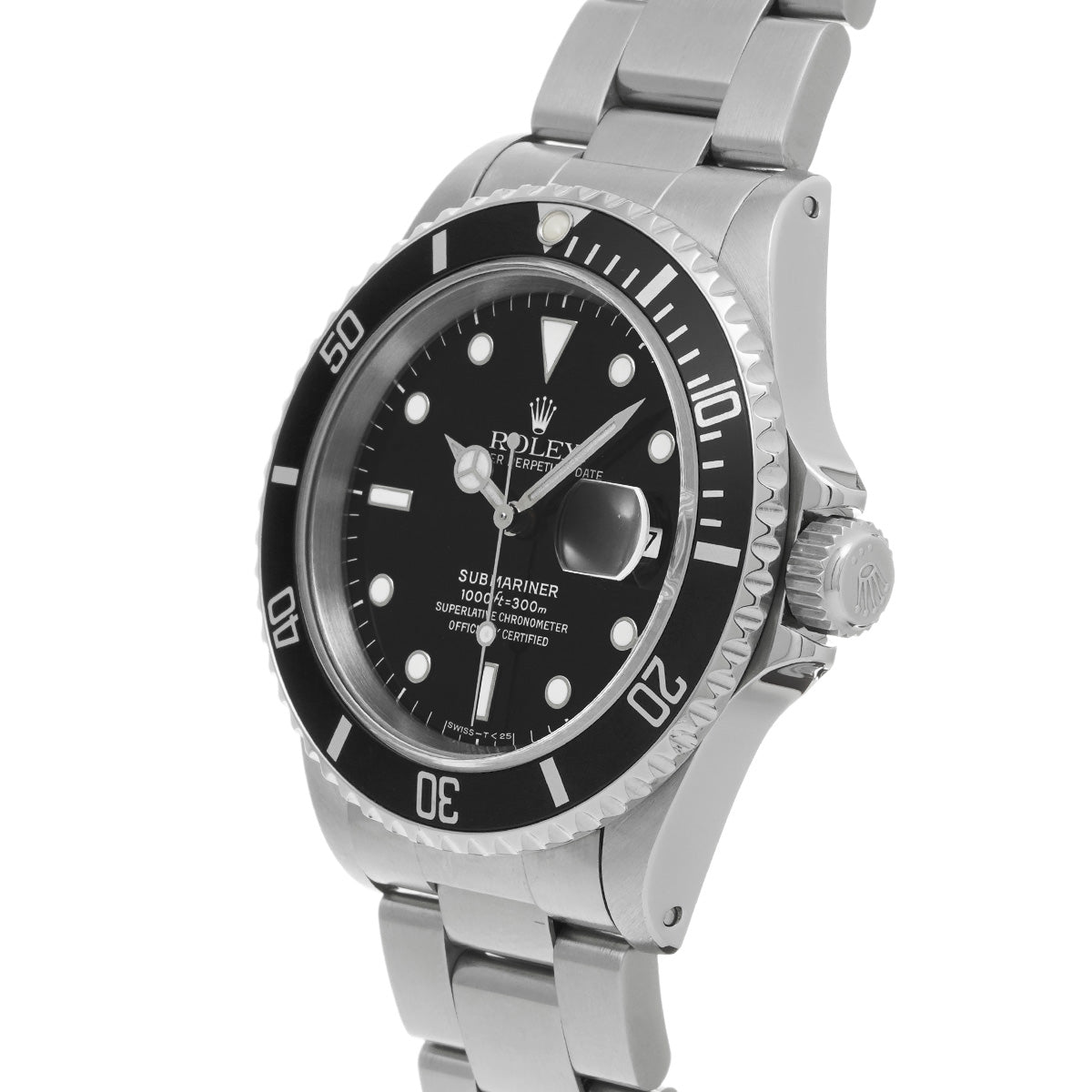 Submariner Date 16610 T (manufactured circa 1996) Black ROLEX Men's [Pre-Owned].