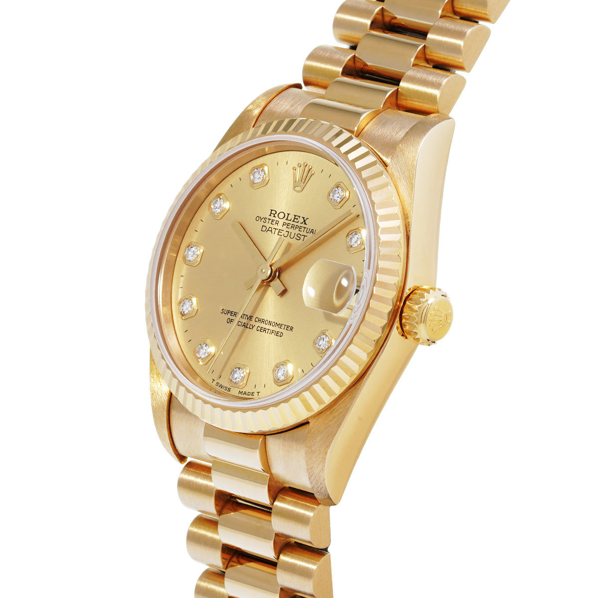 Datejust 78278G A (manufactured circa 1998) Champagne/Diamond ROLEX Unisex [Pre-Owned].