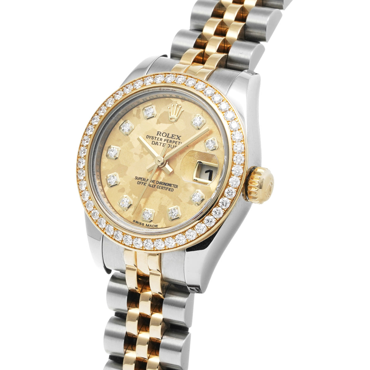 Lady Datejust 26 179383G Random Serial Gold Crystal/Diamond ROLEX Ladies [Pre-Owned].