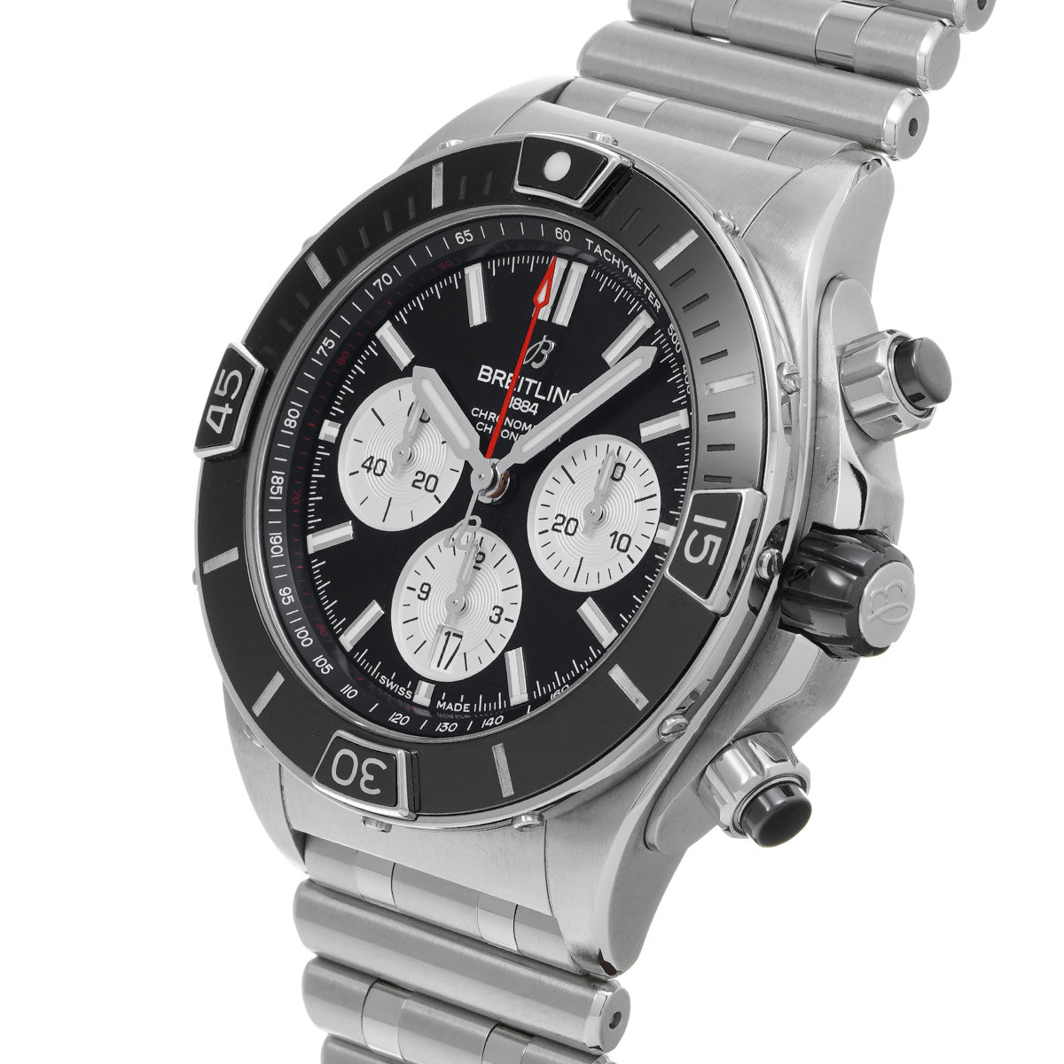 Super Chronomat B01 44 AB0136251B1A1 Black/Silver BREITLING Men's [Pre-Owned]