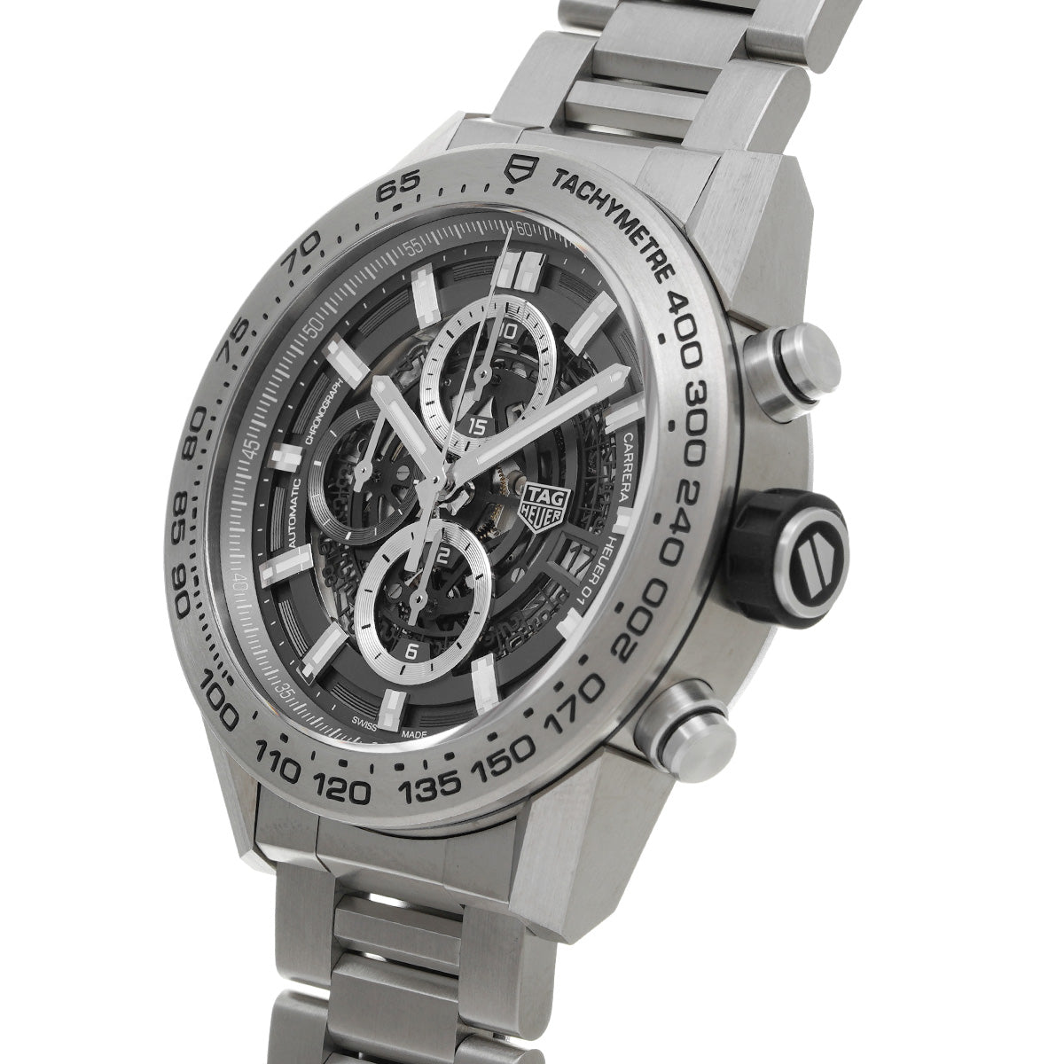 CARRERA CALIBRE HEUER 01 Chronograph Grey Phantom CAR2A8A.BF0707 Black TAG HEUER Mens [Pre-Owned].