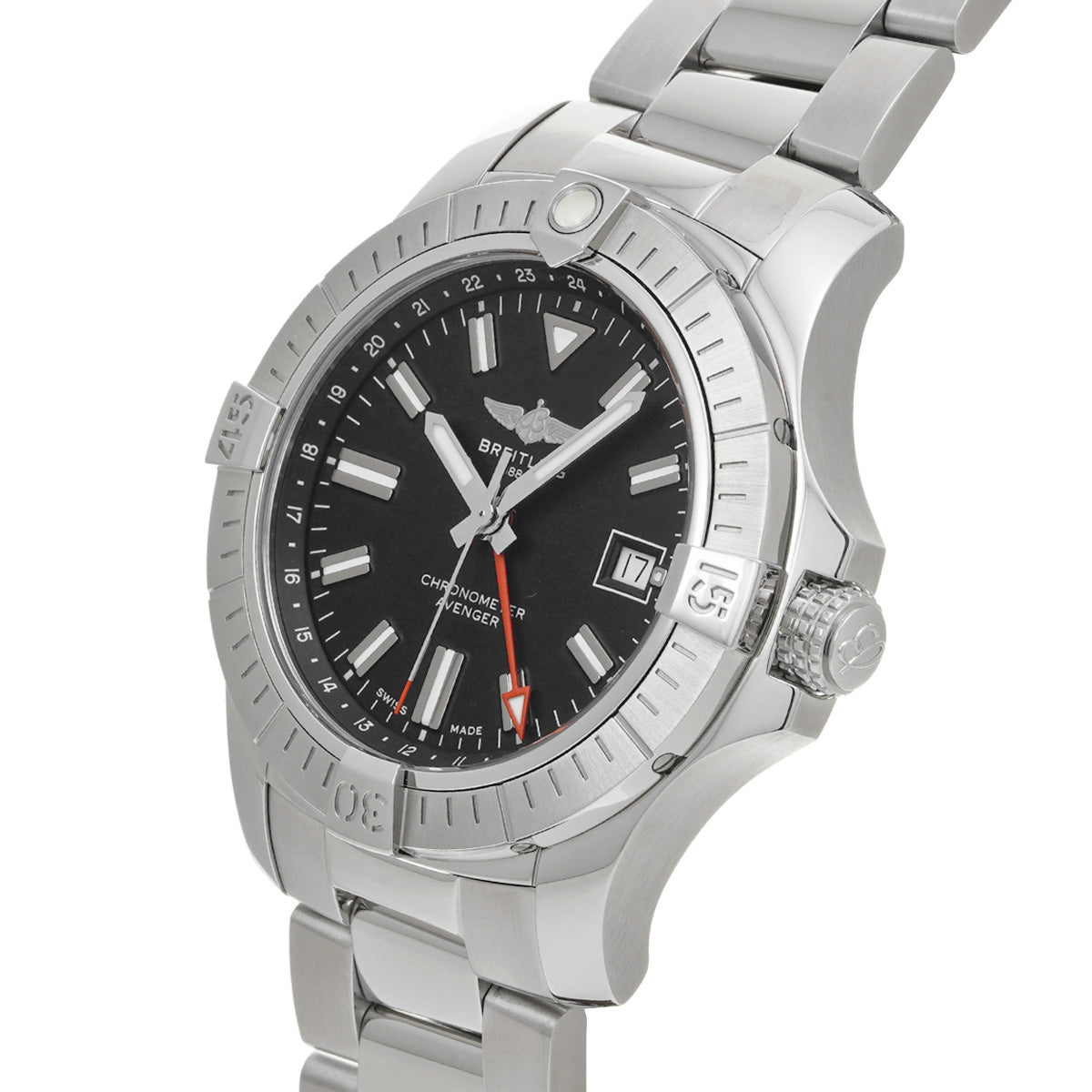 Avenger Automatic GMT 43 A32397101B1A1 Black BREITLING Men's [Pre-Owned].