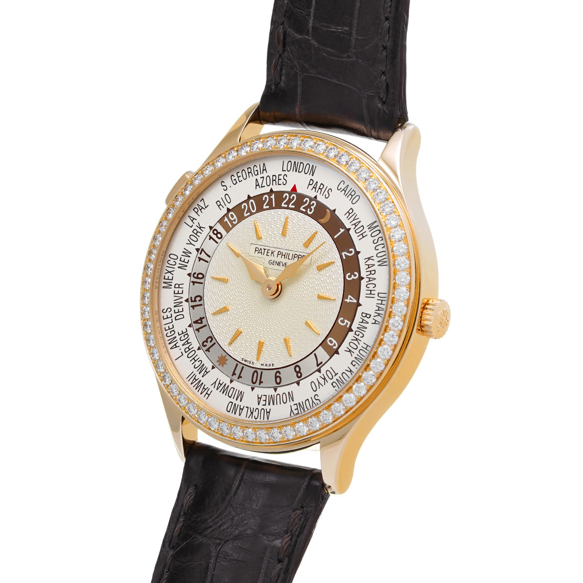Complication World Time 7130R-001 Silver/Guilloche PATEK PHILIPPE Ladies [Pre-owned]