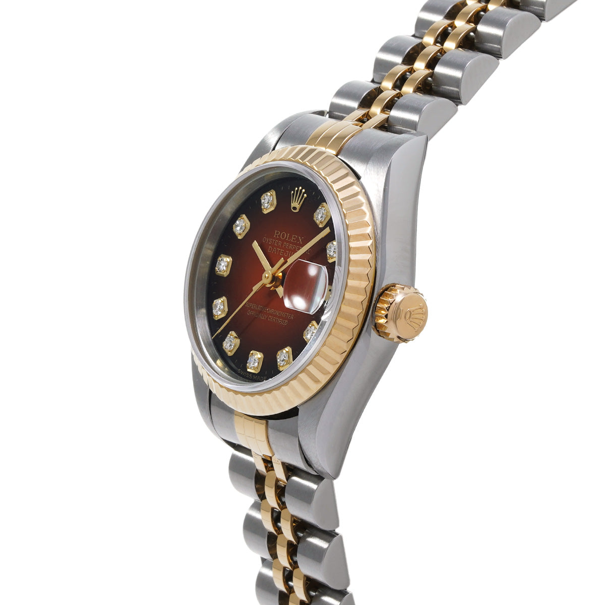 Datejust 69173G W (manufactured circa 1996) Cherry Gradation/Diamond ROLEX Ladies [Pre-Owned].