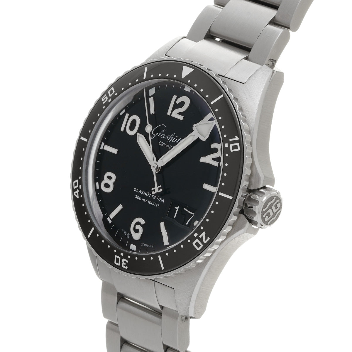 Sea Q Panorama Date 1-36-13-01-80-70 Black GLASHUTTE ORIGINAL Men's [Pre-Owned].