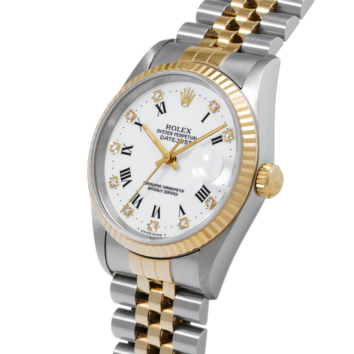 DATE JUST 16233G W (made around 1995) White/Diamond ROLEX Men's [Pre-Owned].