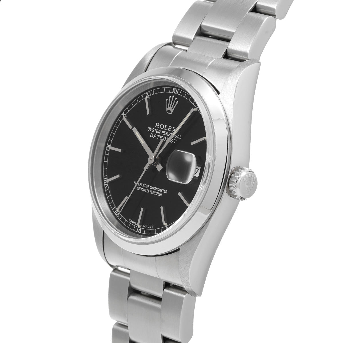 DATE JUST 16200 U (manufactured circa 1997) Black ROLEX Men's [Pre-Owned].