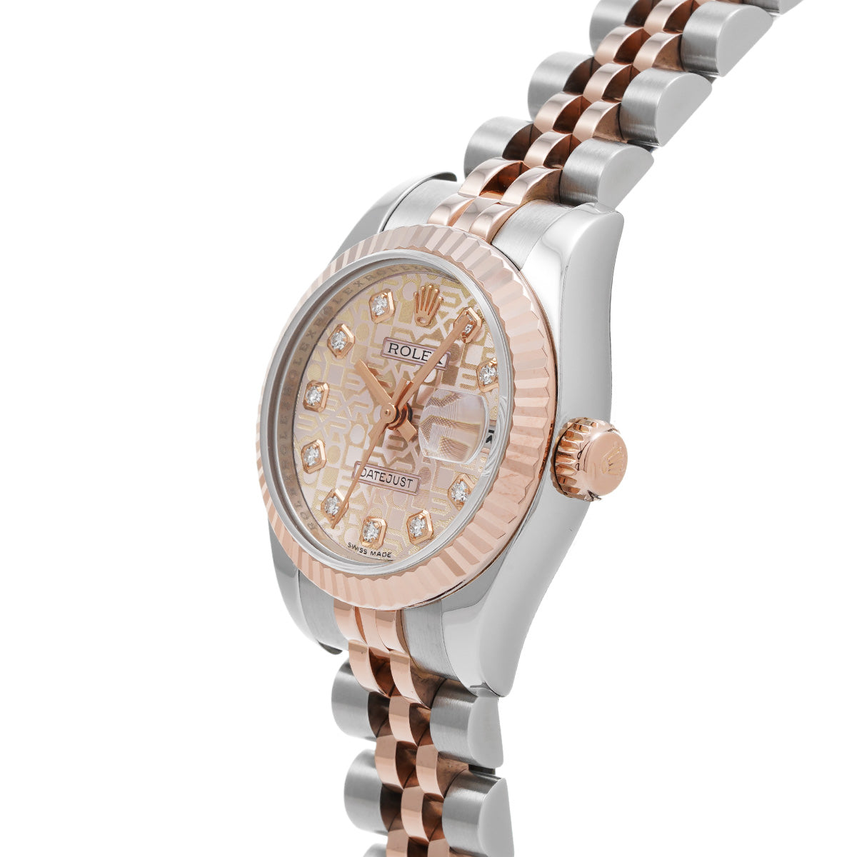 DATE JUST 179171G G (manufactured circa 2010) Pink Computer/Diamond ROLEX Ladies [Pre-Owned].
