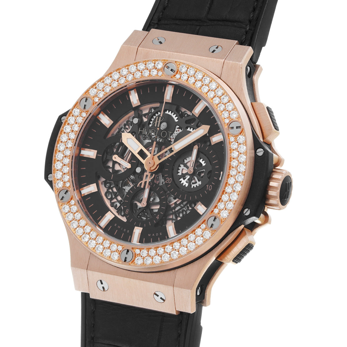 Big Bang Aeroban King Gold Diamonds 311.PX.1180.GR.1104 Skeleton HUBLOT Men's [Pre-owned]