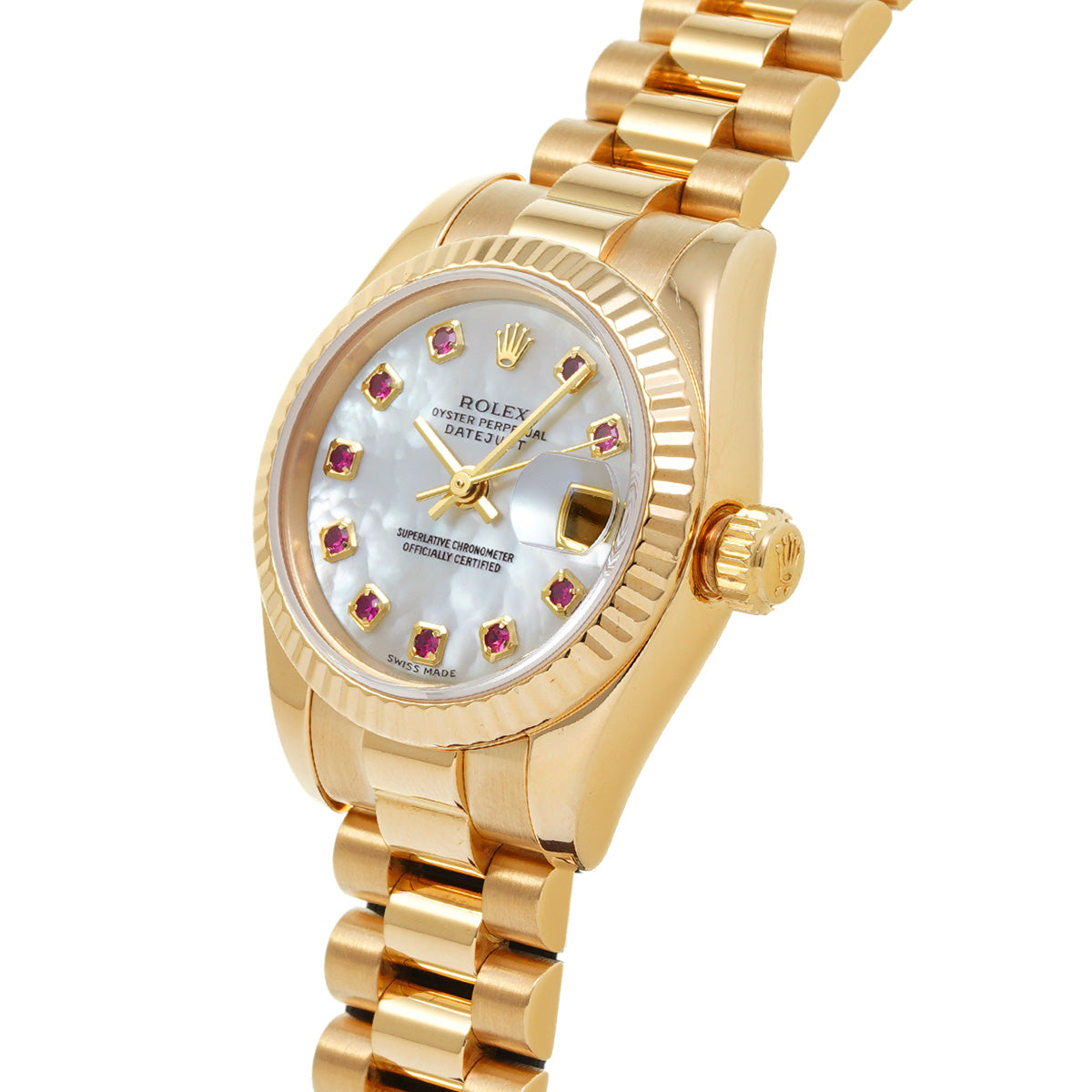 Lady Datejust 26 179178NGR White MOP/Ruby ROLEX Ladies [Pre-owned].