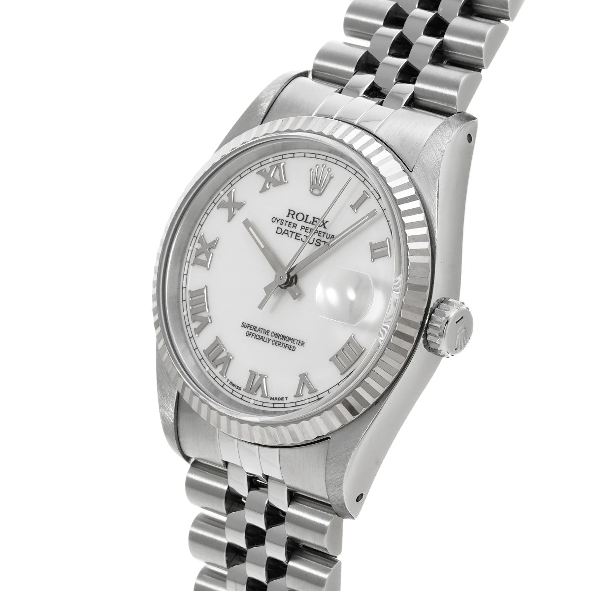 DATE JUST 16234 X (manufactured circa 1991) White ROLEX Men's [Pre-Owned].