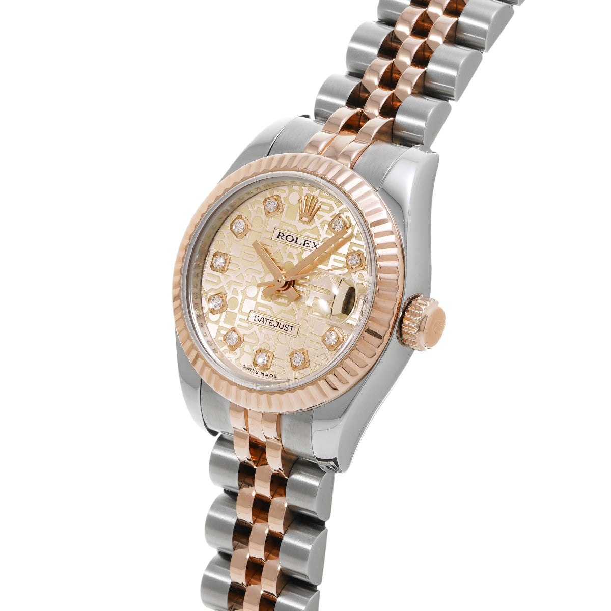 DATE JUST 179171G (manufactured circa 2006) Pink Computer/Diamond ROLEX Ladies [Pre-Owned].