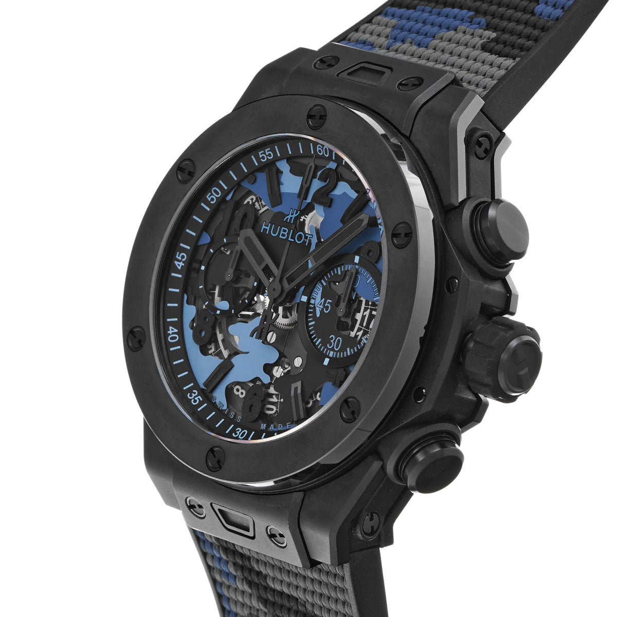 Big Bang Unico All Black Blue Camo 421.CI.0190.RX.JCAM Blue/Camouflage HUBLOT Men's [Pre-owned]
