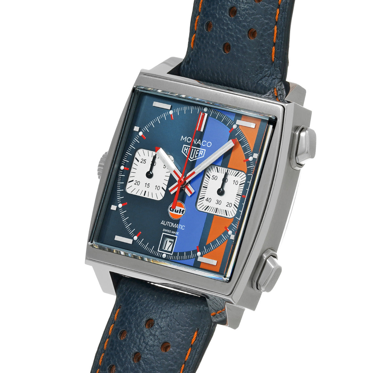 Monaco Calibre 11 Chronograph Gulf CAW211R.FC6401 Blue/Silver TAG HEUER Mens [Pre-Owned]