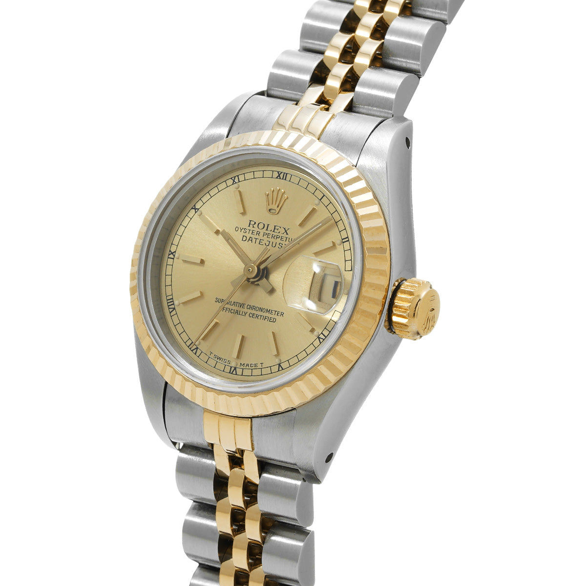 DATE JUST 69173 L (manufactured circa 1989) Champagne ROLEX Ladies [Pre-Owned].