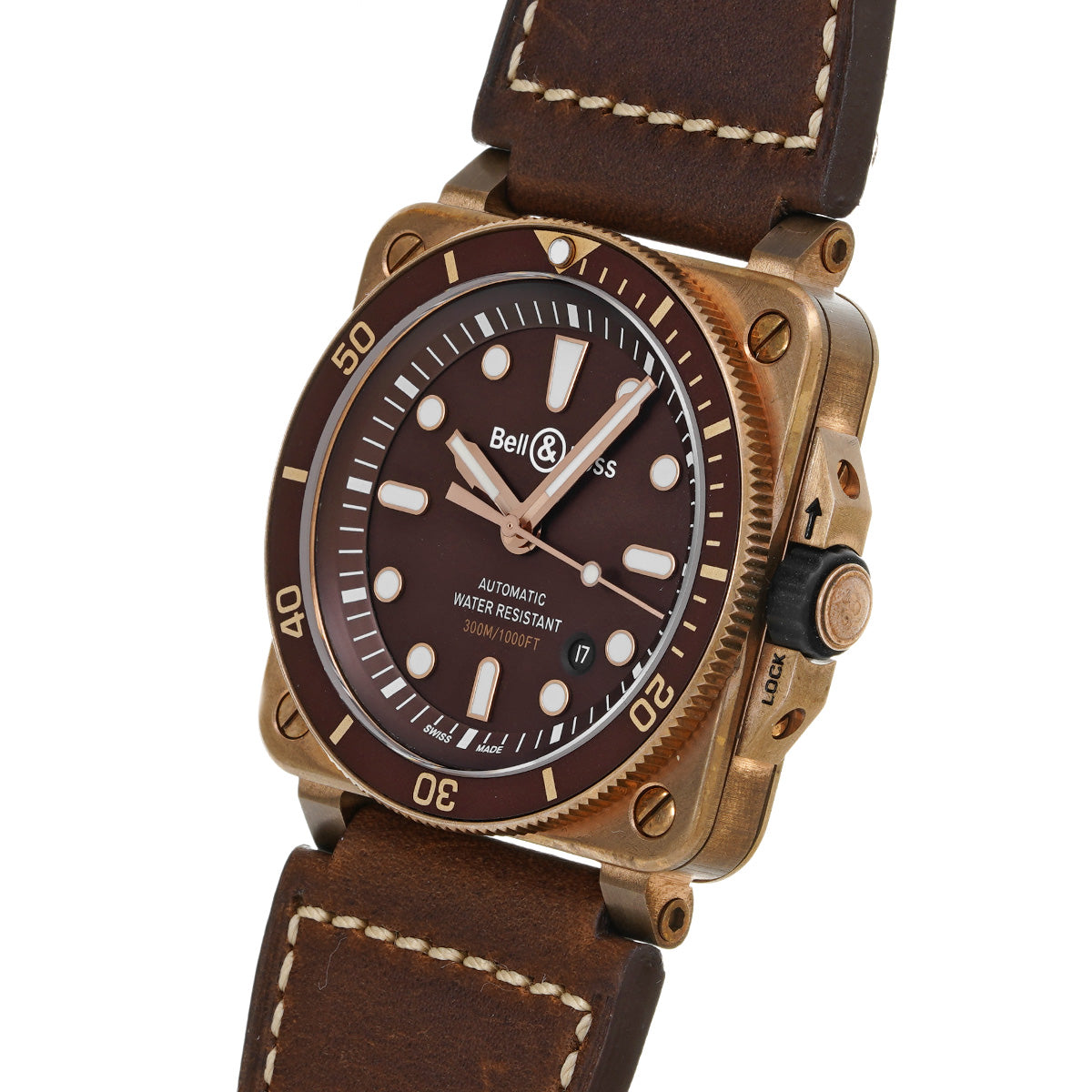 BR 03-92 Diver Brown Bronze World Limited Edition 999 pieces BR03-92-DIV-B Brown Bell &amp; Ross Men's [Pre-Owned].
