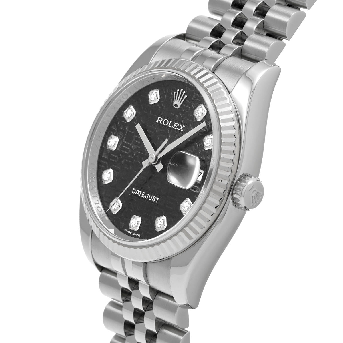 DATE JUST 116234G M (made around 2008) Black Computer/Diamond ROLEX Men's [Pre-Owned].