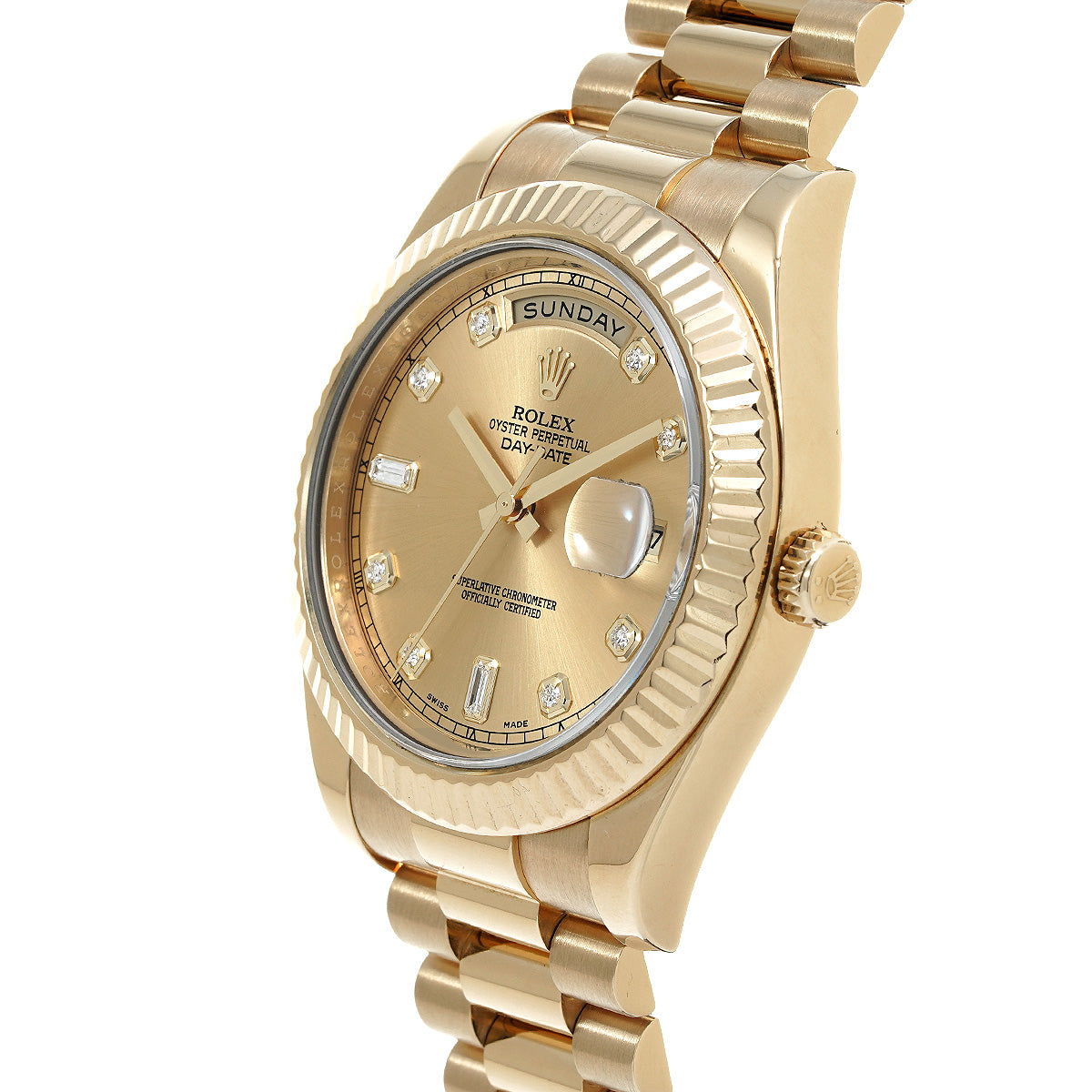 Day-Date II 218238A M (manufactured circa 2007) Champagne/Diamond ROLEX Men's [Pre-Owned].