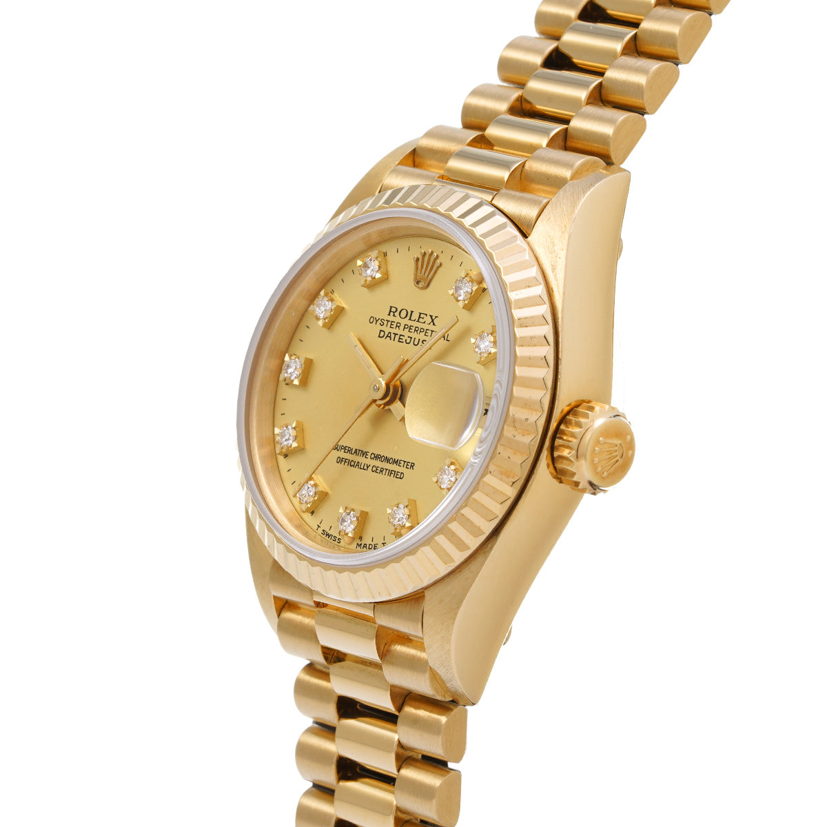 DATE JUST 69178G 91st (manufactured circa 1986) Champagne/Diamond ROLEX Ladies [Pre-Owned].