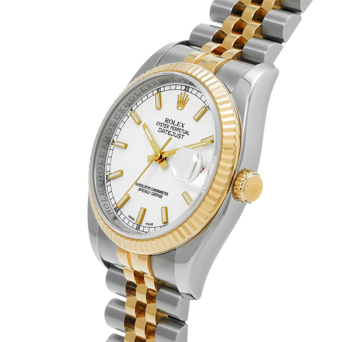 DATE JUST 116233 V (manufactured circa 2009) White ROLEX Men's [Pre-Owned].