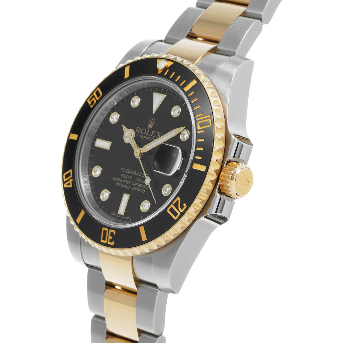 Submariner Date 116613LN Random Serial Black/Diamond ROLEX Men's [Pre-Owned].