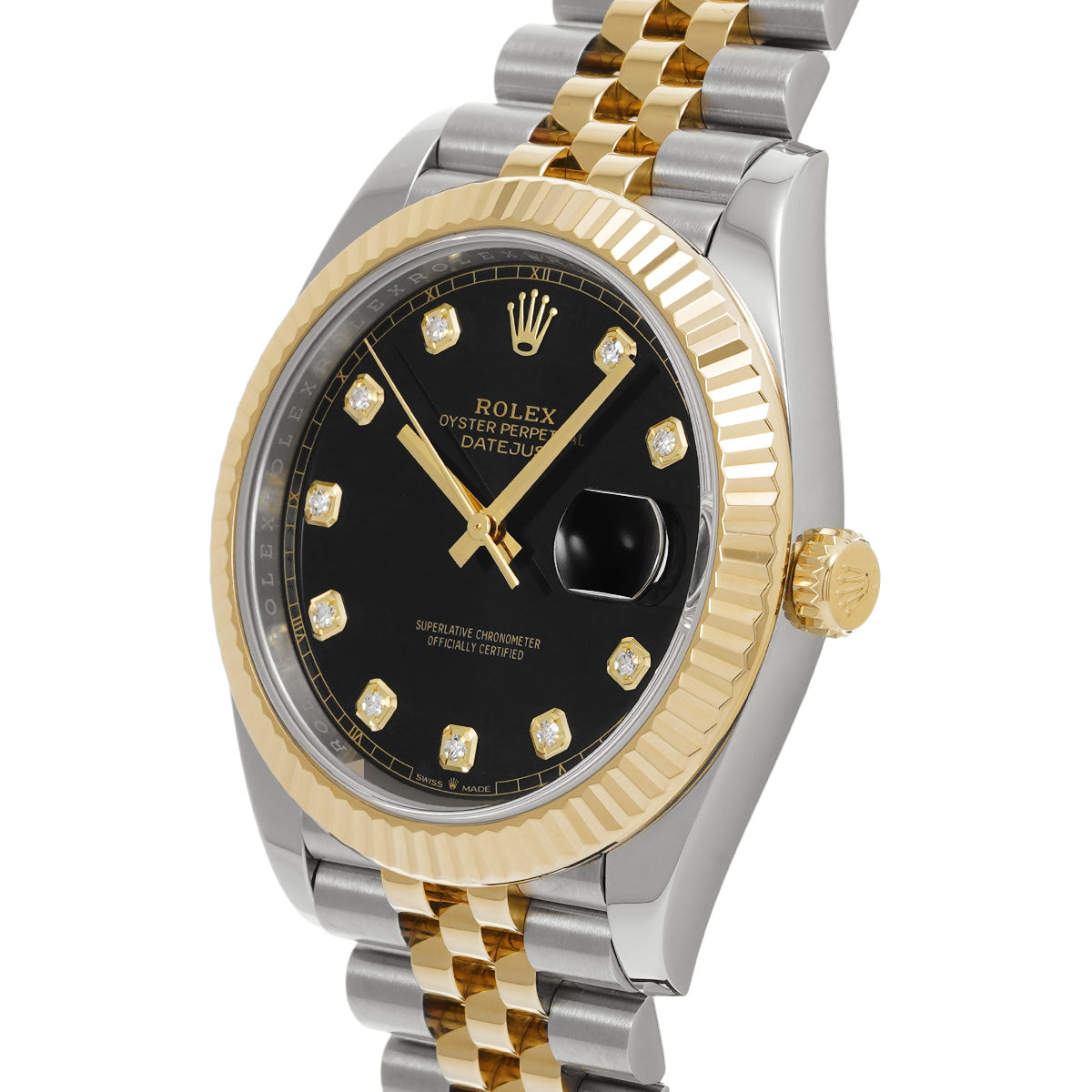 126333G Datejust 41 Random Serial Black/Diamond ROLEX Men's [Pre-Owned].