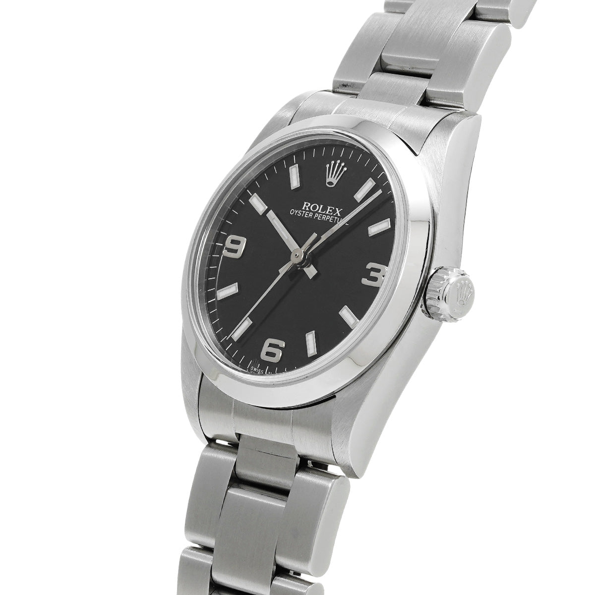 Oyster Perpetual 77080 P (manufactured circa 2000) Black ROLEX Unisex [Pre-Owned].