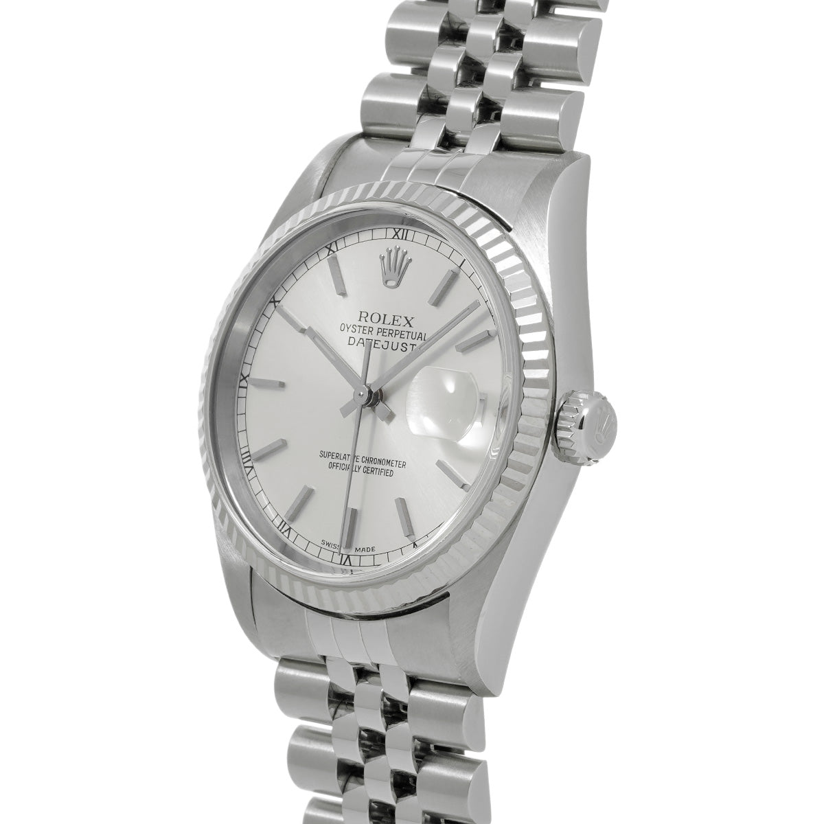 DATE JUST 16234 K (manufactured circa 2001) Silver ROLEX Men's [Pre-Owned].