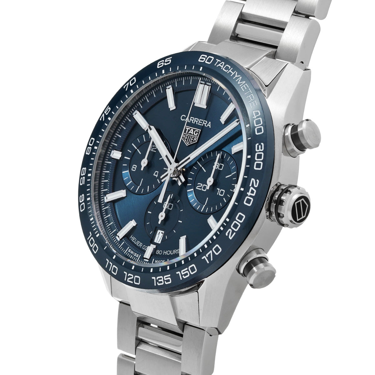 CARRERA Calibre Heuer 02 Chronograph CBN2A1A.BA0643 Blue TAG HEUER Men's [Pre-Owned].