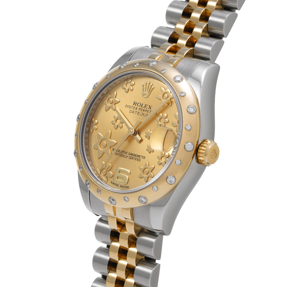 DATE JUST 31 178343 Random Serial Champagne Floral ROLEX Unisex [Pre-owned].