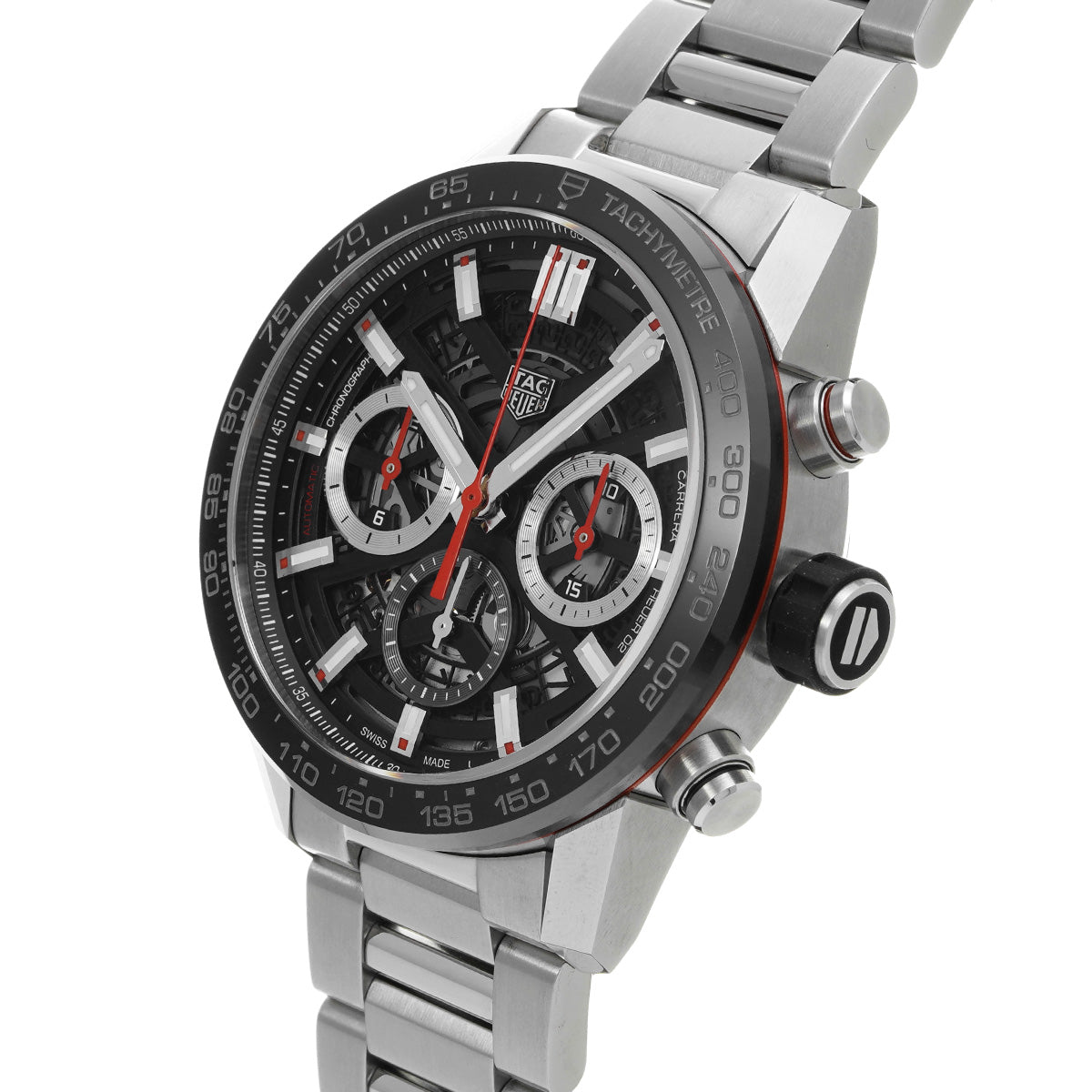 CARRERA Calibre Heuer 02 Chronograph CBG2010.BA0662 Black TAG HEUER Men's [Pre-Owned].
