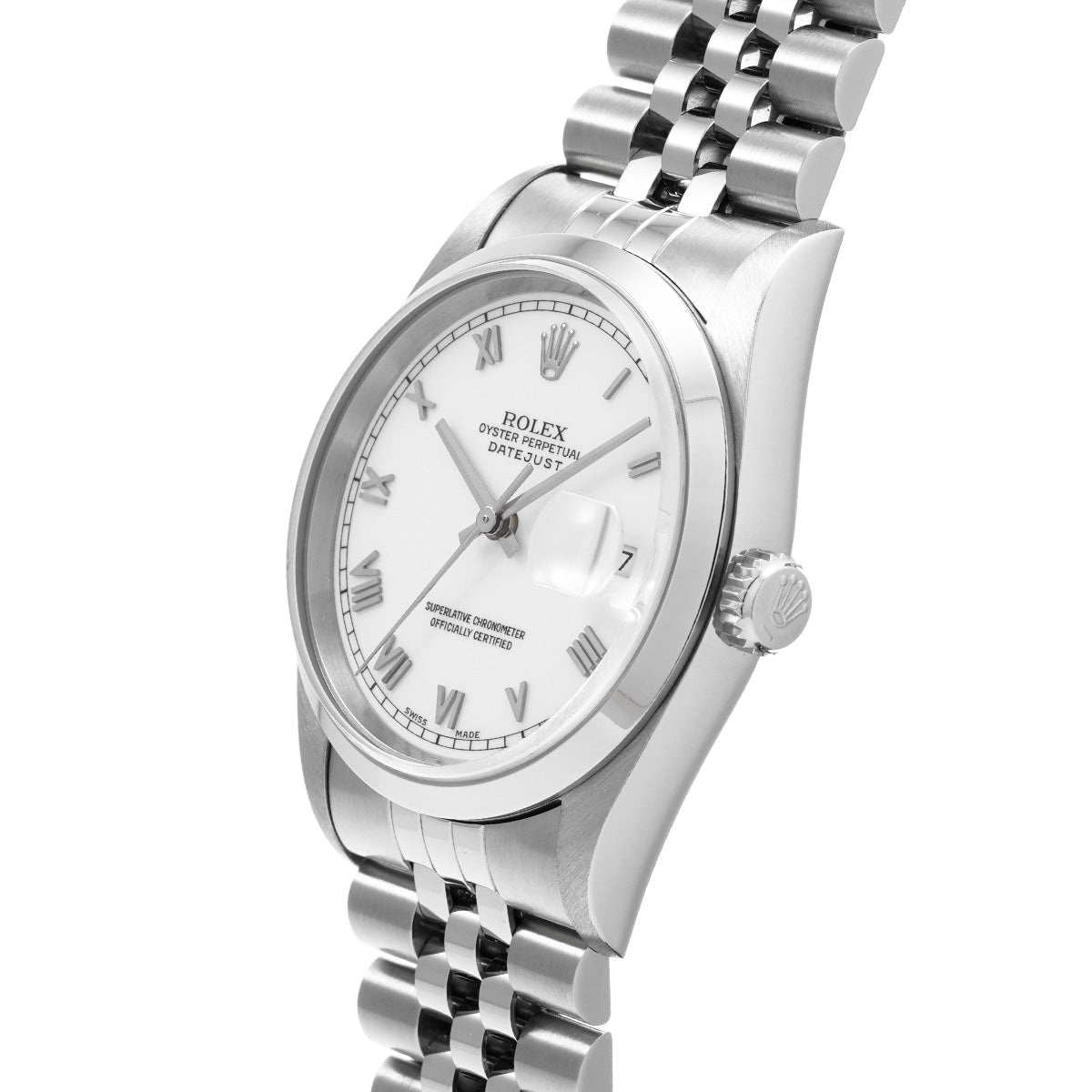 DATE JUST 16200 U (manufactured circa 1997) White ROLEX Men's [Pre-owned].