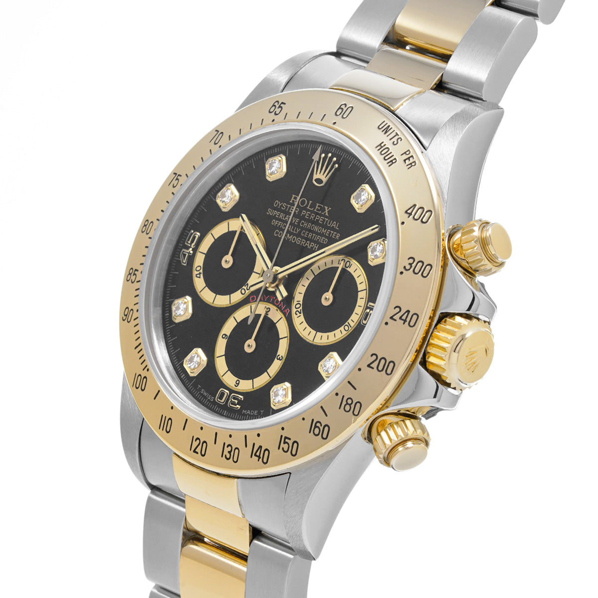 Cosmograph Daytona 16523G L (manufactured around 1990) Black/Diamond ROLEX Men's [Pre-Owned].