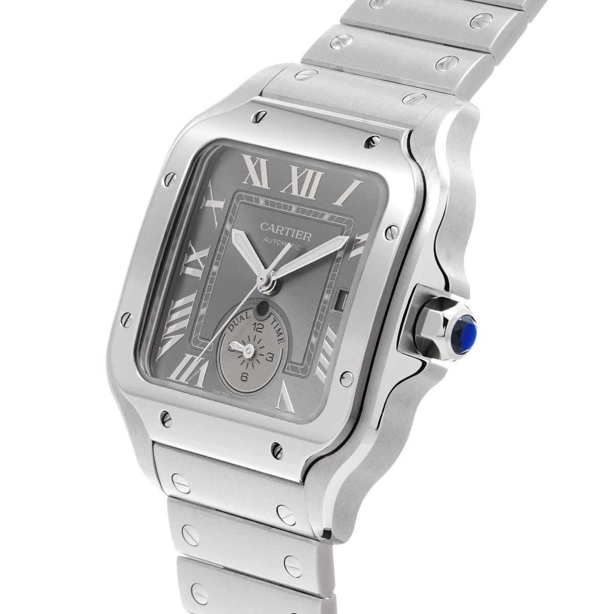Santos de Cartier Dual Time Zone WSSA0076 Gray CARTIER Men's [Pre-Owned]