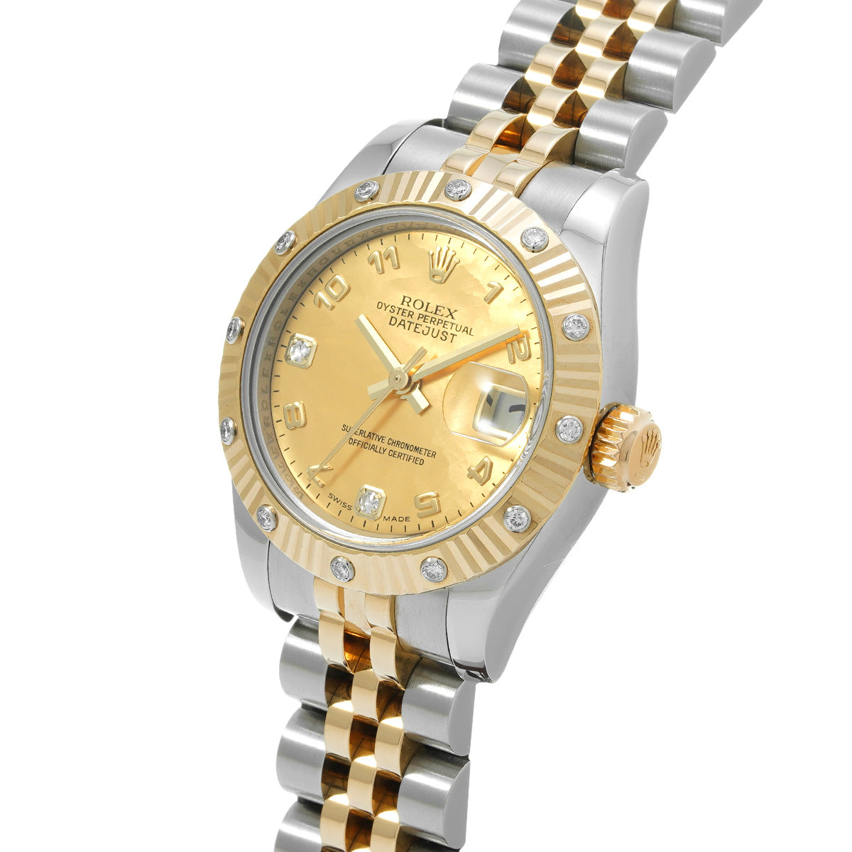 DATE JUST 179313 D (manufactured circa 2006) Yellow MOP/Diamond ROLEX Ladies [Pre-Owned].