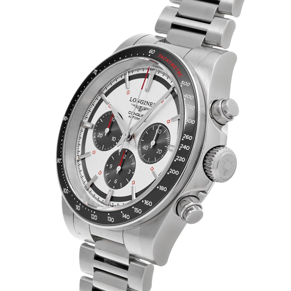Conquest Chronograph L3.835.4.72.6 White/Black LONGINES Men's [Pre-Owned].