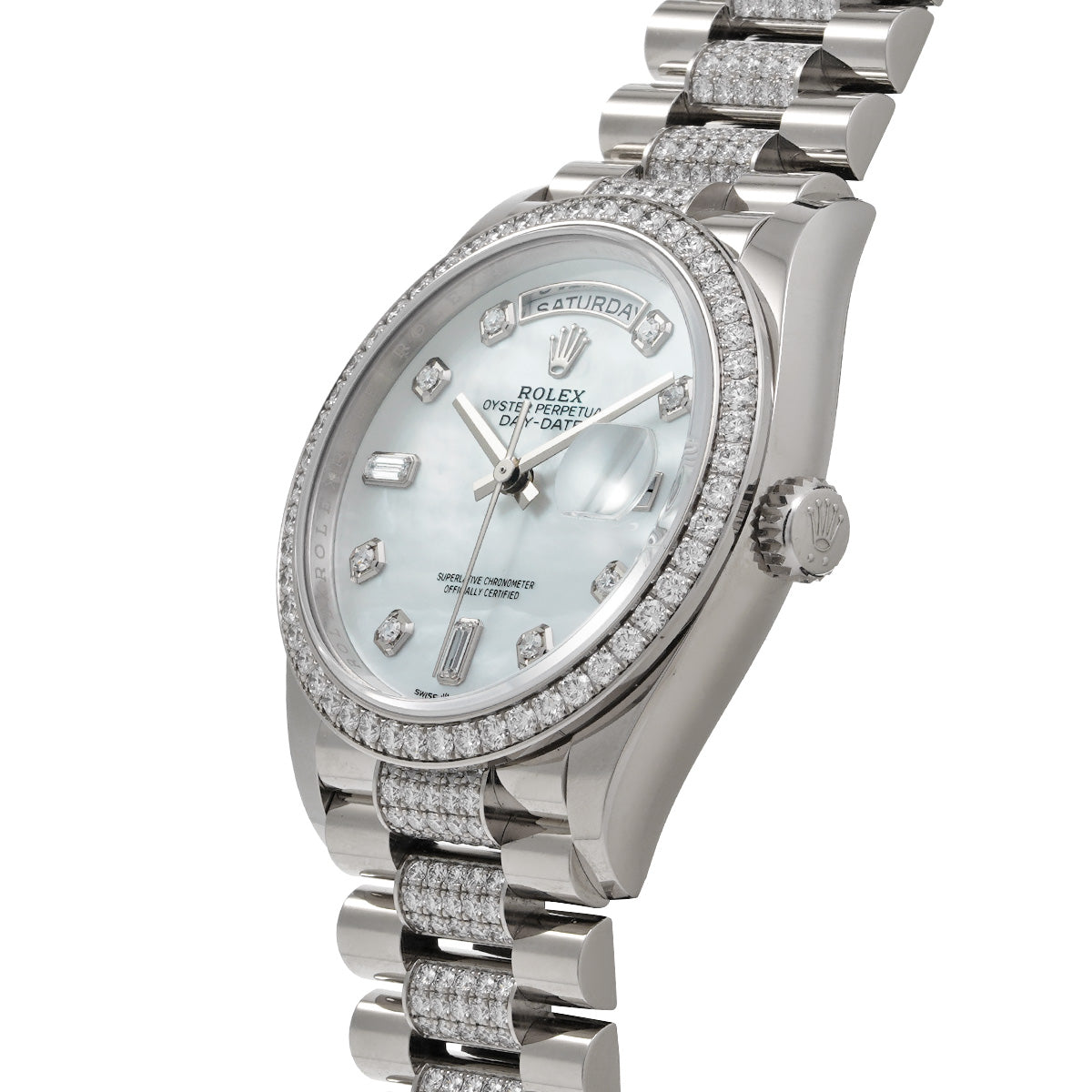 Day Date 36 128349RBR White MOP/Diamond ROLEX Men's [Pre-Owned].