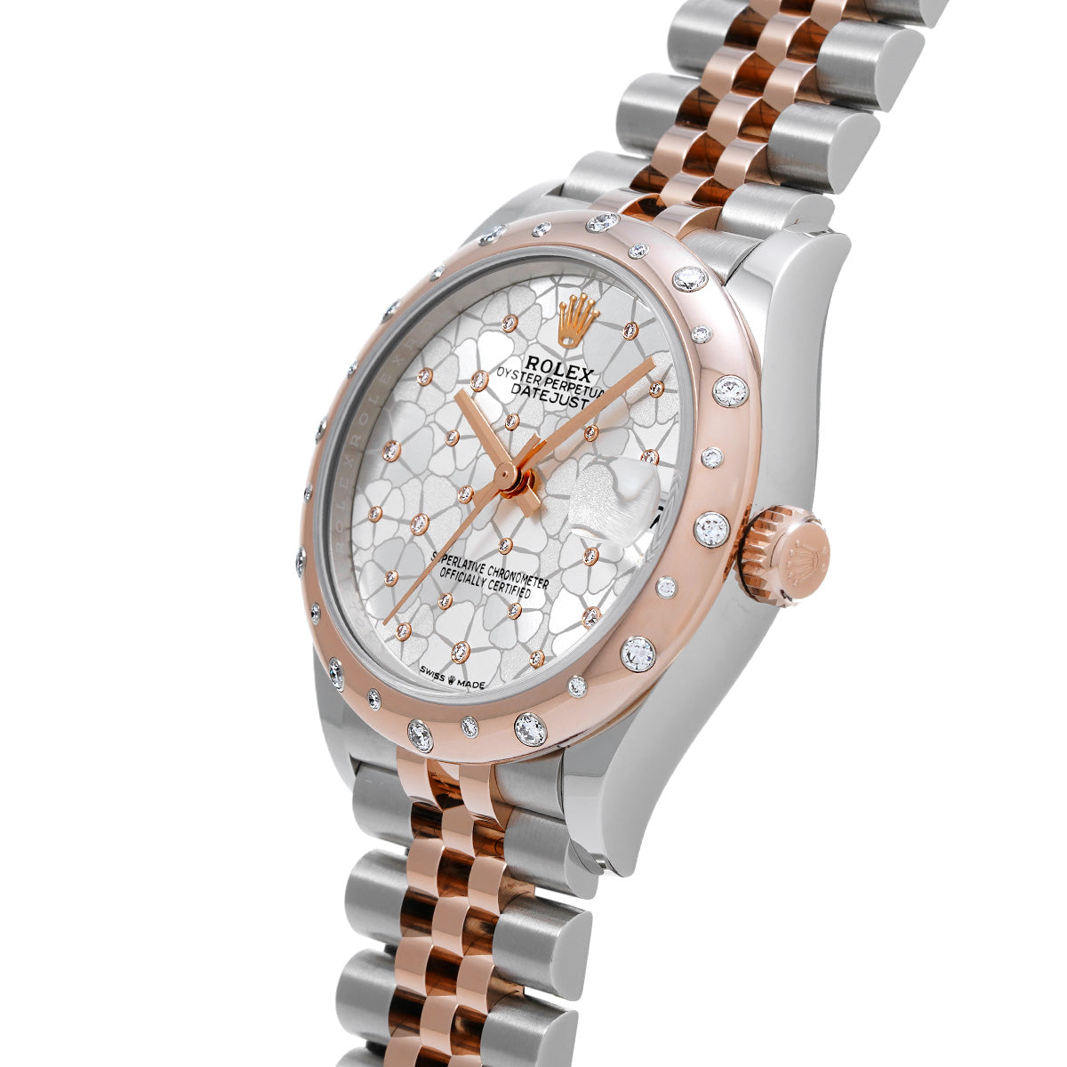 DATE JUST 31 278341RBR Random Serial Silver Floral-Motif/Diamond ROLEX Unisex [Pre-Owned].