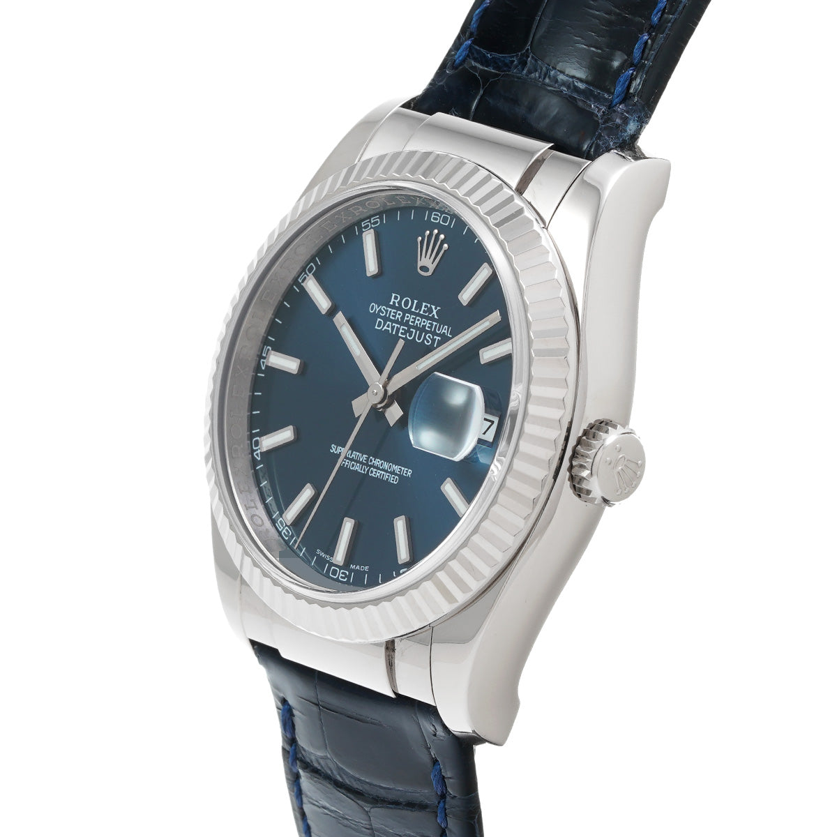 DATE JUST 116139 F (manufactured circa 2004) Blue ROLEX Men's [Pre-Owned].